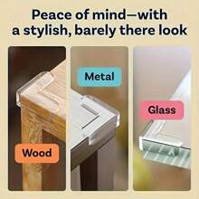 24/20/16/12/8/4 piezas Protectores de esquina transparentes de seguridad - Gel adhesivo alto para mesas, muebles y vitrinas de cristal - Decoraciones y regalos sin PVC para baby shower y familia