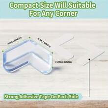 24/20/16/12/8/4 piezas Protectores de esquina transparentes de seguridad - Gel adhesivo alto para mesas, muebles y vitrinas de cristal - Decoraciones y regalos sin PVC para baby shower y familia