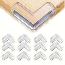24/20/16/12/8/4 piezas Protectores de esquina transparentes de seguridad - Gel adhesivo alto para mesas, muebles y vitrinas de cristal - Decoraciones y regalos sin PVC para baby shower y familia