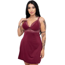 Postpartum Breastfeeding Robe And Nightgown Kit Delicate And Sensual Maternity Sets - Màu Đỏ Sâu - Xem 4