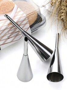 3pcs Stainless Steel Profiterole Tip, Puff Pastry Nozzle, Cream Piping Decorating Tips Set For Cake Baking Tools - Silver - View 7
