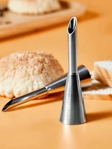 3pcs Stainless Steel Profiterole Tip, Puff Pastry Nozzle, Cream Piping Decorating Tips Set For Cake Baking Tools - Silver - View 3