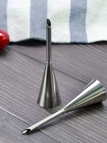 3pcs Stainless Steel Profiterole Tip, Puff Pastry Nozzle, Cream Piping Decorating Tips Set For Cake Baking Tools - Silver - View 4