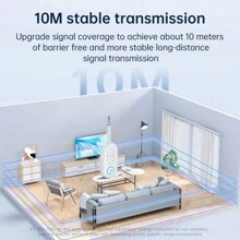 二合一蓝牙5.3音频接收器/发射器，HiFi立体声无线适配器，3.5mm AUX接口，带麦克风，适用于汽车、飞机、电视、电脑、音箱