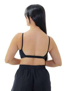 KIT 2 Women's Spaghetti Strap Top Gym Open Back Naked Gym - 寶藍色 - 查看 3
