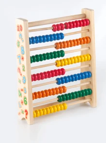 1件儿童早教益智木制计算器立式数学玩具学生多线计数器算术棒加减算术彩色数字计算器立式教具 - 彩色 - 查看 10