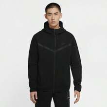 Nike Tech Fleece Full-Zip Hoodie - Men's - 黑色/黑色 - 查看 1