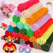 Paquetes de valor Compre 100 piezas / 200 piezas / 300 piezas / 500 piezas de suministros de manualidades de limpiadores de tuberías DIY, tallos de chenilla de colores variados, palos de torsión suaves, limpiadores de tuberías de 6 mm x 30 cm para proyectos de arte y manualidades, decoraciones creativas DIY, decoraciones hechas a mano para el hogar