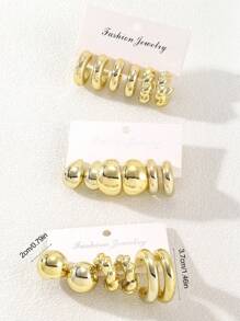 Juego de 18 piezas de pendientes de aro de moda para mujeres, ideal para fiestas, citas, vacaciones, joyería de estilo minimalista