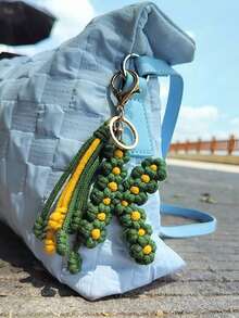 1Pc Braided Keychain Handmade Keychain Wristlet For Women Girls Braided Letter Charm Hand-Woven Pendant Birthday For Purse Bag Pendant - Multicolor - View 19