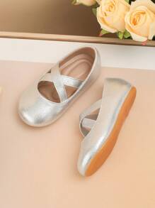 1pair Anti-Slip Soft Sole Massage Bottom Baby Walking Shoes, Suitable For All Seasons - Silver - View 5