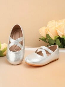 1pair Anti-Slip Soft Sole Massage Bottom Baby Walking Shoes, Suitable For All Seasons - Silver - View 3