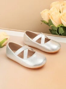 1pair Anti-Slip Soft Sole Massage Bottom Baby Walking Shoes, Suitable For All Seasons - Silver - View 2