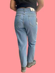 Mom jeans de mujer - Celeste - Ver 2