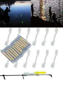 40pcs/Set Glow Sticks, Clip Holders, Luminous Float Sticks, Fishing Accessories