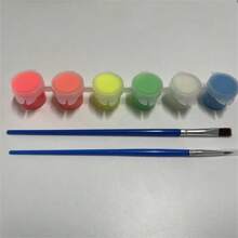 Set di vernici acriliche fluorescenti in 6 colori, 0,17 oz/colore, con pennello - perfetto per dipingere e progetti artistici, forniture per pittura acrilica