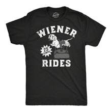 Mens Funny T Shirts Hot Dog Rides Sarcastic Dog Graphic Novelty For Men Mens Funny T Shirts Cool Vintage Fashion T-Shirt Gift Classic Menswear - 希瑟.布萊克 - 查看 1