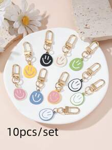 1 bộ/7 chiếc Móc khóa mặt cười nhiều màu sắc đáng yêu dành cho nữ dùng làm quà tặng khi trở lại trường, ví, cặp học sinh, ba lô và cặp sách Phụ kiện ô tô Túi xách Ba lô quyến rũ cho trường học Phong cách Goth Y2k dễ thương - Nhiều màu - Xem 3