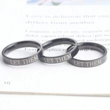 1pc Hip Hop Style Stainless Steel Jewelry  It Letter Women Friendship Ring BFF Matching Rings Men Band Ring For Halloween Party Easter Costume Accessories, Non-Fading