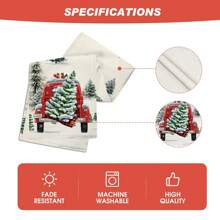 1 bucată brad de Crăciun și fulgi de zăpadă cu design de pânză de pânză de pânză, decor de masă de vacanță - Caisă - Vizualizare 3