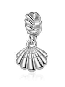 1 chiếc mặt dây chuyền đính đá thời trang đính trên giày cao gót, hình bướm, trăng lưỡi liềm, dép xăng đan bãi biển, sao biển, đồ uống, hoa hồng, vỏ sò, kẹo mút, bông tuyết, phụ kiện tự làm - Bạc - Xem 16