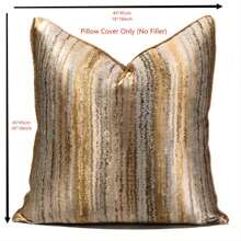 1 件金色条纹靠垫套，奢华高精度提花编织背衬，高密度填充，现代简约优雅装饰枕套适用于沙发、客厅、卧室、汽车，也可用作礼物，四季皆宜（无枕芯）