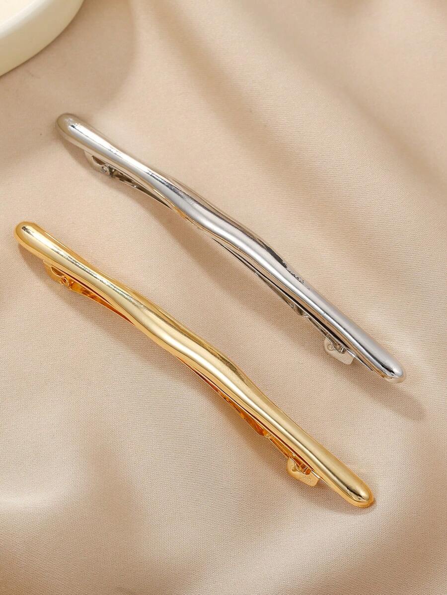 1 chiếc kẹp tóc đơn giản, trơn mượt, làm từ hợp kim kẽm, thích hợp cho tóc đuôi ngựa của nữ, dùng được mọi mùa, làm kẹp tóc, quà sinh nhật. - Kẹp lò xo chải mịn - Xem 1