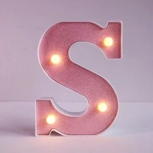 1pc Shiny Pink LED Letter Light, English Alphabet & Number Night Light, Battery Powered, Warm Glow, For Home Decor, Wall Decor, Kitchen Decor, Game Room Decor, Party Decor, Birthday Party, Outdoor Decor, Wedding Decor, Bedroom, Study, Graduation Party, Camping Decor