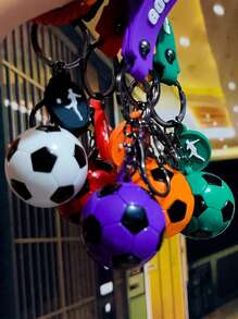 1pc Durable Multi-Color Football/Soccer Pendant, Key Chain, Resin Crafted, Fashion Sports Fan Accessory