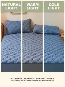 1入組防蟎防菌防水透氣床單,適用於臥室、客房和宿舍,可機洗,防塵床罩,採用柔軟透氣面料製成,防水床罩 - 藍色 - 查看 6