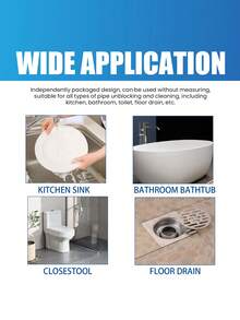 Drain Clogged Removal Powder, Toilet And Kitchen Sink Unclogging Cleaner, Deodorize And Unblock Pipes, Plumbing Clearing Tool - Powdery - View 6