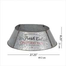Metal Christmas Tree Collar With Antique Silver Finish - Old-School Charm And A Simple Design - Silver - View 2