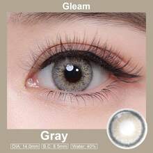 Kính áp tròng màu Magister 1 cặp/2 chiếc dùng một lần hàng năm 14.0mm Trang điểm mắt to Gleam Grey Ống kính liên lạc mỹ phẩm Lentilla Colores để đeo hàng ngày với hộp đựng màu hồng miễn phí - Xám - Xem 5