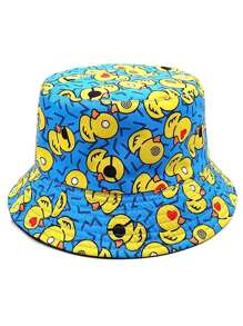 1pc Cute Duck Pattern Casual Bucket Hat, Suitable For All Seasons - Duck - View 3