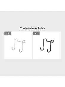 1pc Stainless Steel Hook Free Punching Double S-Shape Hook, Kitchen Bathroom Cabinet Door Back Type Coat Towel Storage Hanger