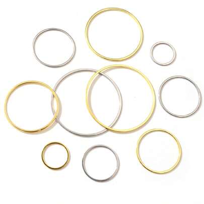 10/20pcs 15-60mm 316 Stainless Steel Gold Plated Earrings Rings Big Circle Ear Wire Hoops Pendant DIY Jewelry Findings