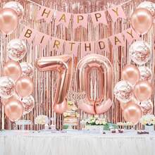 70Th Birthday Decorations For Women, Rose Gold 70Th Birthday Banner, Crown, Sash, Cake Topper And Number Balloon, Happy 70Th Birthday Party Decorations, 70Th Birthday Gifts For Women Decorations - Trending, Best Seller, New Arrival, Party Supplies, Elegant Decor, Party Decoration, Wedding & Birthday - Multicolor - Ver 2