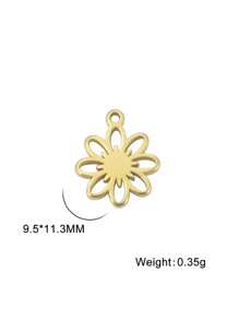 5 piezas/set Colgante minimalista y lindo de margarita hueca de acero inoxidable, manualidades DIY para pulsera, collar, pendientes