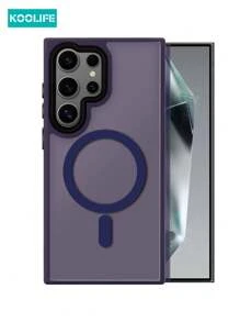 Handyhalter Koolife 1 Stück mattierte PC+TPU 2-in-1 Magnetische Sprühphonehülle mit stoßfestem verstärktem Schutz, kompatibel mit Samsung Galaxy S22/S22plus/S22Ultra/S23/S23Plus/S23Ultra/S24/S24Plus/S24Ultra