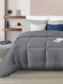 Edredón Duvet Matrimonial Dos Vistas Suave Acolchonado - Gris - Ver 2