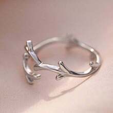 1pc Crescent Moon Opening Adjustable Ring, Personality Star & Moon Index Finger Ring