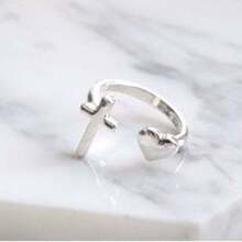 1pc Crescent Moon Opening Adjustable Ring, Personality Star & Moon Index Finger Ring