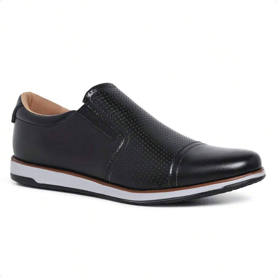 Men's Casual Elastic Shoe - 7220 - 黑色 - 查看 1