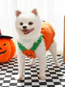 1pc Autumn And Winter Pet Cats And Dogs Halloween Christmas Jack-O '-Lanterns Into Funny Clothes And Hats Halloween Halloween Costumes - Orange - View 6