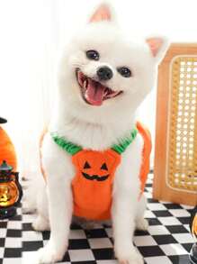 1pc Autumn And Winter Pet Cats And Dogs Halloween Christmas Jack-O '-Lanterns Into Funny Clothes And Hats Halloween Halloween Costumes - Orange - View 7