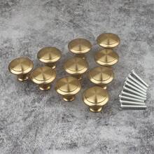 20個金色極簡單孔櫥櫃抽屜拉手，圓形家具把手，適用於櫥櫃與衣櫃門抽屜，迷人極簡櫥櫃拉手，不鏽鋼廚房櫥櫃復古把手，現代櫥櫃浴室門把手，創意廚房抽屜家具五金 - 彩色 - 查看 4