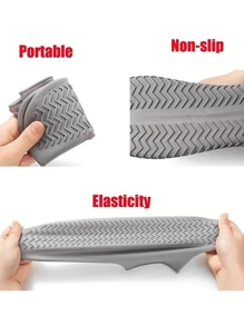 1pair Reusable Silicone Shoe Covers, Waterproof, Anti-Slip, Thick, Portable, Odorless, Unisex (There May Be Some Residue Left Over From The Manufacturing Process, Which Is Normal And Does Not Affect Use), Back To School Supplies