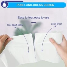 30L Bin Bags Kitchen Bin Liners White Tall Strong Pedal Bin Trash Liners Rubbish Bags Garbage Bags Large Waste Bags, Clear,40 Counts - White - View 2