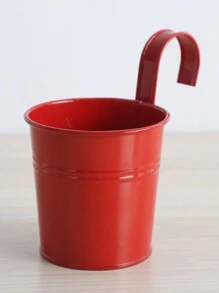 1 件金属铁悬挂花盆，阳台花盆带可拆卸挂钩，壁挂式水桶，多肉植物篮，适用于户外花园盆栽 - 彩色 - 查看 11