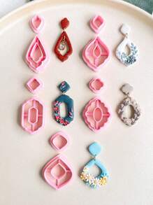 Organic Shape Clay Earring Cutters, Boho Earring Cutters For Polymer Clay - Baby Pink - View 1